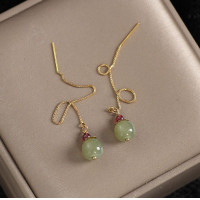 ราคา แฟชั่นใหม่ต่างหูหยกหยกสไตล์ผู้หญิงดีไซน์ย้อนยุคต่างหูหยกแบบเรียบง่าย (20484034587)