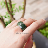 ราคา แหวนหยกพม่าแท้ ขนาดหน้ากว้าง 12 มม สีเขียวธรรมชาติ by siamonlineshop (19354427253)