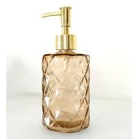 ราคา ขวดปั้มแก้วลายเพชร 330 ml หัวปั้มสีเงินทอง (20798204373)