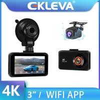 ราคา EKLEVA กล้องติดรถยนต์ Wi Fi 3นิ้วกล้องติดรถยนต์เลนส์คู่4K 1080P AHD กล้อง DVR รถยนต์หลัง FHD 3840P เล่นวิดีโอถ่ายเวลาถ่าย24ชม (19850000002)