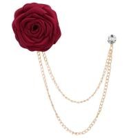 ราคา เข็มกลัด รูปดอกไม้ สําหรับติดเสื้อสูท งานแต่งงาน Wedding Brooches Cloth Art Hand Made Rose Flower Brooch Lapel Pin Badge Tassel Chain Mens Suit Accessories (19308208738)