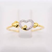 ราคา Happy Jewelry แหวนหัวใจ เพชรล้อมเป็นหัวใจ ประดับหัวใจเล็กๆ 2 ดวง น่ารักๆ ทองแท้ 9k 37 5 เพชรเกสร ME614 (16879665358)