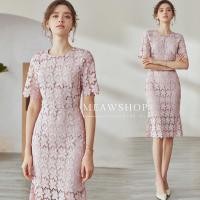 ราคา เดรสลูกไม้แขนสั้น ทรงสอบ M 2XL ชุดไปงาน ชุดออกงาน เดรส เดรสยาว เดรสลูกไม้ ชุดเพื่อนเจ้าสาว งานป้าย The Classic (14142966205)