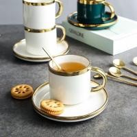 ราคา ชุดแก้วกาแฟพร้อมจานรองและช้อน ชุดแก้วกาแฟขอบทอง ชุดแก้วกาแฟเซรามิค ชุดแก้วกาแฟสีสันสวยงาม ชุดของขวัญ (18655765536)