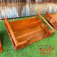 ราคา HNGM หิ้งพระ หิ้งพระไม้สัก หิ้งพระหน้าเหลี่ยม หิ้งพระหน้าเหลี่ยมไม้สักติดผนัง สีย้อม ราคาส่ง (17432597629)