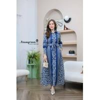 ราคา พร้อมส่ง 15A S 4XL dress เดรส เดรสยาว เดรสคอปก เดรสแขนยาว เดรสลายไทย ชุดไทย เดรสสีน้ำเงิน เดรสสาวอวบ เดรสใส่ไปงานแต่ง ชุดใส่ไปเที่ยว ชุดใส่ออกงาน NEW Arrival Tag Arunpron Luxury ปังปุริเย่มากแม่ เดรสค