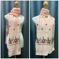 ราคา ผ้าพันคอ ผ้าคลุมไหล่ ผ้าปักลายดอกไม้ (19375265252)