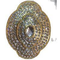 ราคา หัวเข็มขัดสีทอง Vintage Jewelry สำหรับชุดไทย เพชรรอบหัวเข็มขัด (1140374168)