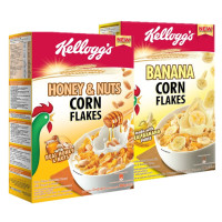 ราคา Kelloggs Corn Flakes Breakfast Cereal Honey Banana เคลล็อกซ์ คอร์นเฟลกส์ แผ่นข้าวโพดอบกรอบ รสน้ำผึ้ง กล้วย 180กรัม x 2กล่อง (1199432996)