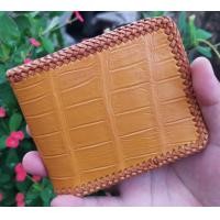 ราคา กระเป๋าหนังจระเข้แท้ แบบสองพับสั้น ลวดลายเด่นชัด ทั้งภายนอกภายใน ขนาดของกระเป๋า 4 0 4 5 นิ้ว หนังจระเข้แท้ สีแทนสดใส (20840921724)