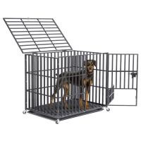 ราคา BingoPaw กรงสุนัขใหญ่ Heavy Duty Sturdy Dog Crate Extra Large Military Pet Cage Tear Resistant Square Tube and Prevent Escape Lock กรงสุนัขใหญ่ มีหลังคา Dog Cage (17159131881)