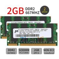 ราคา ไมครอน4GB 2X 2GB DDR2 667 667MHz 2Rx8 PC2 5300s CL5 Non ECC SO DIMM แรมหน่วยความจำแล็ปท็อป (5933366465)