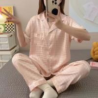 ราคา ส่งเร็วพิเศษ มาใหม่ ชุดนอนคอปกผ้าซาติน เเขนสั้น ขายาว ผ้าลื่น ลายเรียบหรู ดูแพง ผ้าดี ยืดได้ สไตล์ Victoria s secret STSL (18072717635)