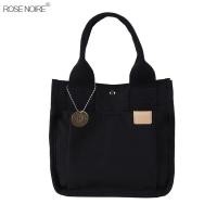 ราคา ROSE NOIRE กระเป๋าถือผ้าใบญี่ปุ่นหัวเข็มขัดแม่เหล็กถุงอาหารกลางวันแบบพกพากระเป๋าผ้าใบหลายกระเป๋า (20316369685)