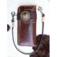 ราคา กระเป๋าสตางค์หนังแท้ Handmade กระเป๋าสตางค์ผู้ชาย Leather Bag 20228 (1400032404)