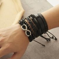 ราคา สร้อยข้อมือหนังสร้อยข้อมือถักดาวห้าแฉกสำหรับผู้ชายสร้อยข้อมือหนังแบบเรียบเครื่องประดับหนังแท้ (19697391019)