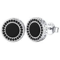 ราคา ChicSilver 925เงินสเตอร์ลิงรอบสีดำนิลต่างหูสตั๊ดไวกิ้งรูนผู้ชายต่างหูกระดุม (20424234989)