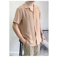 ราคา พร้อมส่ง เสื้อเชิ้ตแขนสั้น สีน้ำตาลอ่อน ไซส์M 2XL สไตล์เกาหลีสุดเท่ ผ้าทิ้งตัวใส่สบายไม่ร้อน (15572546896)