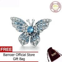 ราคา BAMOER 100 925เงินสเตอร์ลิงคริสตัลผีเสื้อเพทายสีน้ำเงินลูกปัดสร้อยข้อมือจี้พอดีสร้อยคอผู้หญิงเครื่องประดับเงิน BSC061เมษายน (576558709)