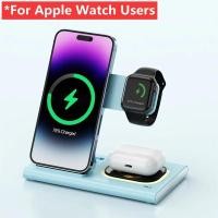 ราคา แท่นชาร์จไร้สายแบบ3 in 1สำหรับ iPhone 14 13 12 11 Samsung S22 S21 Galaxy Watch 5 4ตาชาร์จเร็วแท่นชาร์จเร็ว (21171067362)