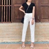 ราคา Spinny House กางเกง7ส่วน ผ้าโรเชฟ ซิบหน้า ตีเกร็ดหน้าผ้าหนาทรงสวย กางเกงโรเซฟ ชักไม่เป็นขุย ตีเกร็ด กางเกงเกร็ดหน้า (8447339328)