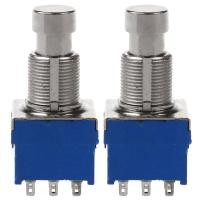 ราคา 2Pcs Guitar Effect Switches 9 Pin 3Pdt Guitar Effects Pedal Box Stomp Foot Metal Switch True Bypass Blue (17893521610)