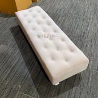 ราคา เก้าอี้วางเท้ายาว100cm รุ่นทวิน หุ้มผ้ากำมะหยี่ ขาไม้ทรงเหลี่ยม (16289719685)