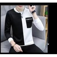 ราคา เสื้อยืดคอกลม แบ่งสี คนละครึ่ง แขนยาว ผ้าคอตตอน ครบไซส์ ทูโทน (16205517280)