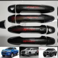 ราคา ครอบมือจับ ครอบมือดึง ครอบมือเปิดประตู โลโก้ ROCCO รุ่น Top และ รอง TOP สีเครฟล่าดำ สำหรับ Toyota Revor ปี 2015 2022โลโก้ ROCCO รุ่น Top รอง TOP สีเครฟล่า (14867759802)