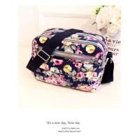 ราคา ผู้หญิงกระเป๋าผ้าใบสะพายข้างสะพายไหล่กระเป๋าสะพายแนวทแยงกระเป๋าลายดอกไม (5979746115)