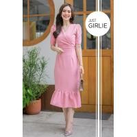 ราคา เดรสสีชมพู รวมเดรสสีชมพู ชุดออกงาน ธีมชมพู เดรสสวย ชุดแซกสีชมพู มีไซส์ S M L XL (12196931849)