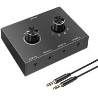 ราคา ในสต็อก COD 4 Port Audio Switch 3 5mm Audio Switcher Stereo AUX Audio Selector 4 Input 1Output 1Input 4 Output Audio Switcher Box (9741472126)