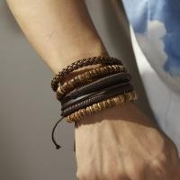 ราคา สร้อยข้อมือหนังสร้อยข้อมือถักดาวห้าแฉกสำหรับผู้ชายสร้อยข้อมือหนังแบบเรียบเครื่องประดับหนังแท้ (19697391016)