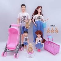 ราคา ครอบครัวตุ๊กตาบาร์บี้ห้าคนของขวัญครอบครัวรักของเล่นเด็ก DY191 9 (20383274257)
