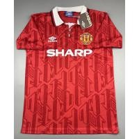ราคา เสื้อบอล ย้อนยุค แมนยู 1992 คอเชือก เหย้า Retro Manchester United Home เรโทร คลาสสิค 1992 94 (20472787535)