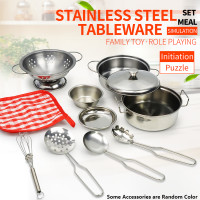 ราคา เพลย์เฮาส์ชุดอบครัวขนาดเล็กสำหรับเด็กจำลองเครื่องครัวสแตนเลสของเล่นเล่นบ้านของขวัญวันเกิดคริสต์มาสหม้ออาหารเพลย์เฮาส์ (21071779436)