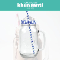 ราคา KHUN SANTI ขวดโหลมีหูจับ 650ml MC 3051 แก้วกาแฟ ขนาด 6 7x16 4cm (18746177467)