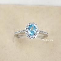 ราคา แหวนเพทายฟ้า พลอยแท้ 100 ทุกเม็ด ตัวเรือนเงินแท้ 92 5 จิวเวลรี่จากจันทบุรี (19548349768)