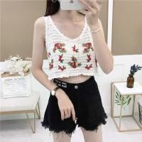 ราคา CัC10 แฟชั่นเสื้อกล้ามลูกไม้ เสื้อถักปักลายดอก เสื้ออลุกไม้ เสื้อกล้ามใส่สบายๆ ฟรีไซส์ รอบอก 34 36นิ้ว ความยาวเสื้อ 15นิ้ว (20275581540)