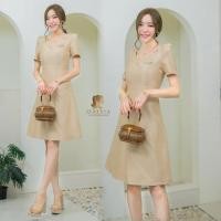ราคา สีครีมทอง สีชมพู เดรสออกงาน สวยเรียบหรู ชุดเดรสคอเหลี่ยม กระโปรงทรงเอ สวยมากค่ะ S XXL ชุดเพื่อนเจ้าสาว สวยหวานค่ะ (16365370838)