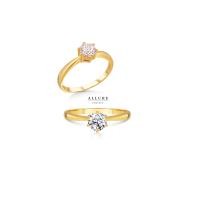 ราคา แหวนเพชรเม็ดเดี่ยว ตัวเรือนเงินแท้ 925 ชุบทองคำแท้ Allure Jewelry (12083774580)