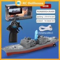 ราคา Dollhouse เรือรบไฟฟ้าขนาดเล็กจำลองรีโมทบังคับเรือ2 4กรัมเรือรบจำลองความเร็วสูงของเล่นน้ำสำหรับเป็นของขวัญเด็ก (19004213135)