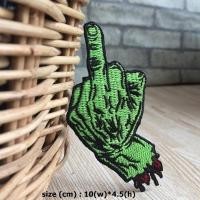 ราคา นิ้วกลาง มือ ตัวรีดติดเสื้อ อาร์มรีด อาร์มปัก ตกแต่งเสื้อผ้า หมวก กระเป๋า แจ๊คเก็ตยีนส์ Dark Embroidered Iron on Patch (15925254021)