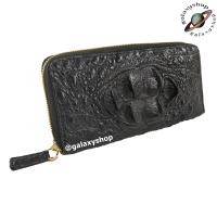 ราคา กระเป๋าสตางค์ผู้หญิงใบยาว สไตล์ซิปเดี่ยวสีดำ หนังจระเข้แท้หนังโหนกจระเข้ สวยทุกมุมมอง ปุ่มสวย ทนทานเป็นเลิศ หนังแท้ 100 (13476282370)