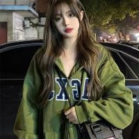 ราคา เสื้อโค้ทแฟชั่นฤดูใบไม้ร่วงใหม่ของผู้หญิง เสื้อแจ็คเก็ตเบสบอลสีเขียวแฟชั่นสไตล์เกาหลี เสื้อคลุมบางดีไซน์ย้อนยุค (15839838655)