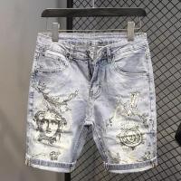 ราคา Burberry กางเกงพิมพ์ลายส่วนตัวอินเทรนด์สียีห้อน้ำหนักเบากางเกงขาสั้นเดนิมบุรุษฤดูร้อนใหม่จุดเข้ารูปพอดีกางเกงขาสั้นโจรสลัด (20956968939)