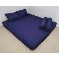 ราคา ผ้าปูที่นอนสีพื้นลายริ้วขนาด3 5 5 6ฟุต เฉพาะผ้าปู 1 ชิ้น (9357335411)