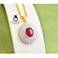 ราคา จี้ จี้พลอยล้อมเพชร A235 รุ่นอลังการตระการตา จี้ทับทิม จี้ทองไมครอน จี้ทองชุบ จี้สวยๆ จี้ใส่ออกงาน จี้อลังการ จี้ (16124554565)