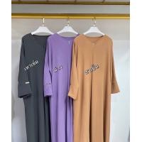 ราคา ชุดเดรสอิสลาม Abaya Basic เนื้อผ้า Italian silk ขนาดฟรีไซส์ (17486678623)
