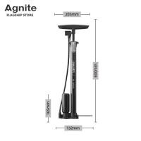 ราคา Agnite ที่สูบลมจักรยาน 160PSI ที่สูบลมรถมอไซ ที่สูบลม ที่สูบลมอเนกประสงค์ ที่สูบลมแบบมือสูบ สูบจักรยาน มอเตอร์ไซค์ มีเกจวัดค่าลม Air Pump (19612778847)